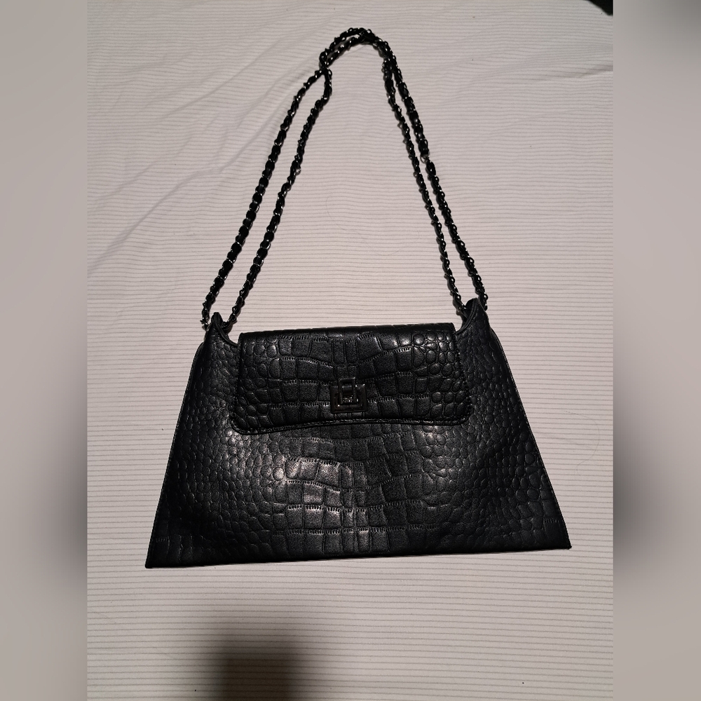 Black Faux Leather Women's Bag